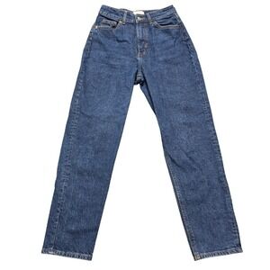 Jeans H&M Size 6‎ Womens Dark Blue Excellent Straight Leg High Rise Denim